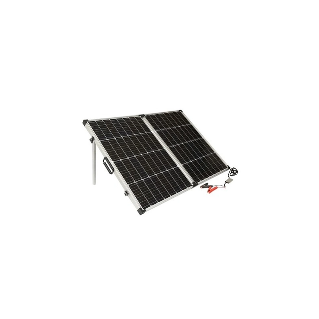 Painel Solar 145W Portátil Fotovoltaico Monocristalino Tipo Mala Cabo de Conexão 2M E Regulador de Tensão 12/24V 20Ah Breckner