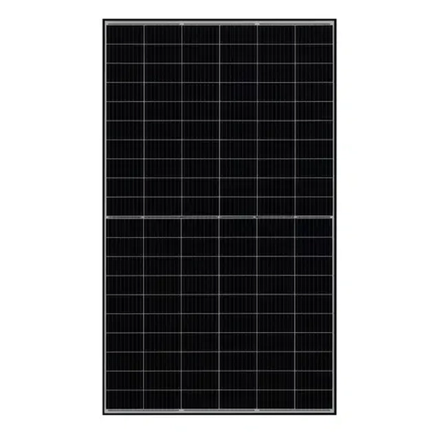 Painel solar fotovoltaico JA 425Wp dupla face, eficiência 21.8%, células tipo N meio corte, moldura preta