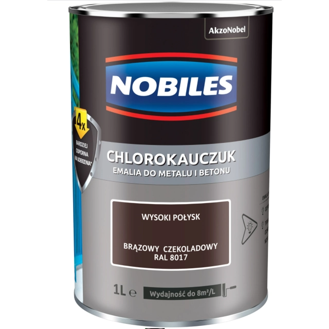Paint, enamel Nobiles chlorinated rubber 0,9L CHOCOLATE BROWN