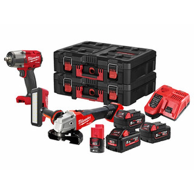 Pakiet maszynowy Milwaukee M18 FPP3T2-554P w przypadku Packout