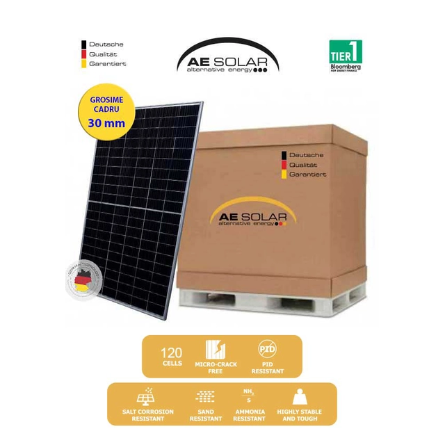 palete 36 peças de painel solar AURORA AE MD-120 460W, 30mm moldura