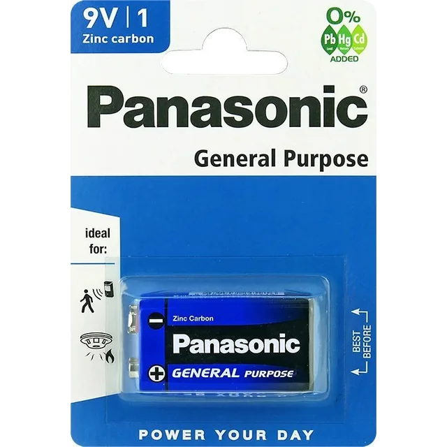 Panasonic Batteri 9V Blok 1 stk.