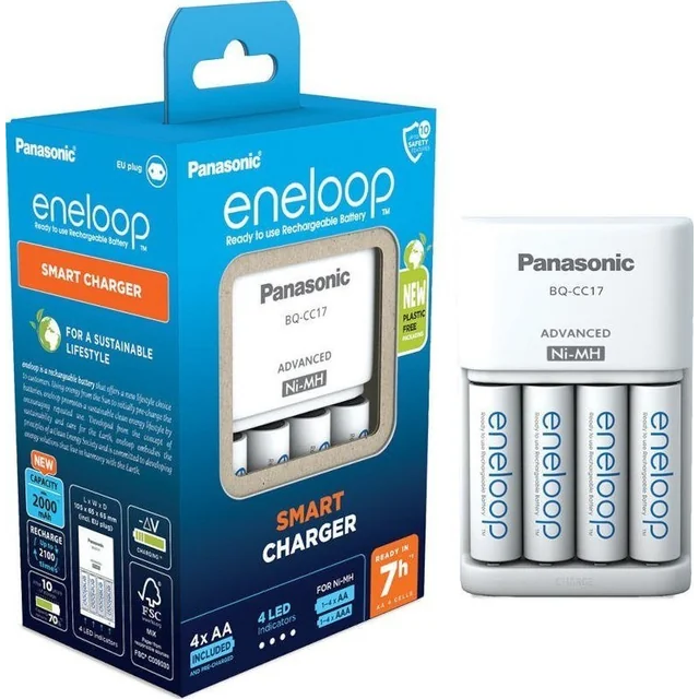 Panasonic Eneloop viedais lādētājs BQ-CC17 (K-KJ17MCD40E)