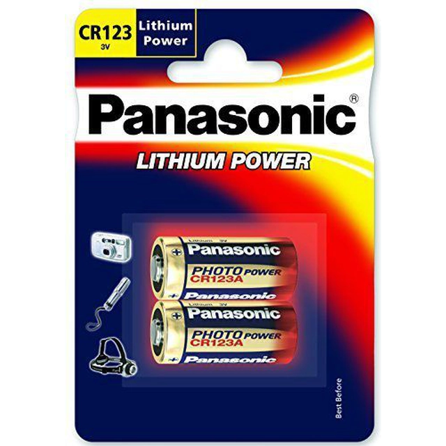 Panasonic liitiumpatarei CR123 1400mAh 2 tk.