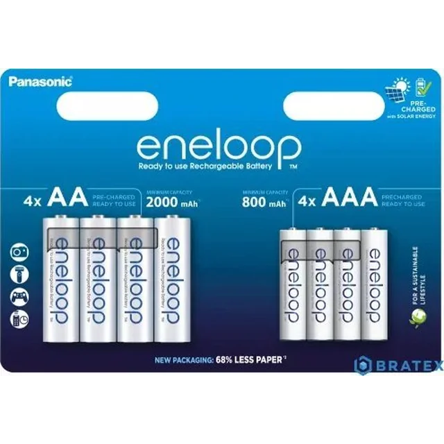 Panasonic Panasonic Eneloop impostato 4x AA 2000mAh + 4x AAA 800mAh