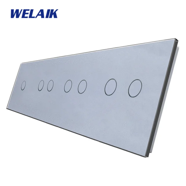 Panel de interruptor cuádruple WELAIK vidrio 1+2+2+2 - gris