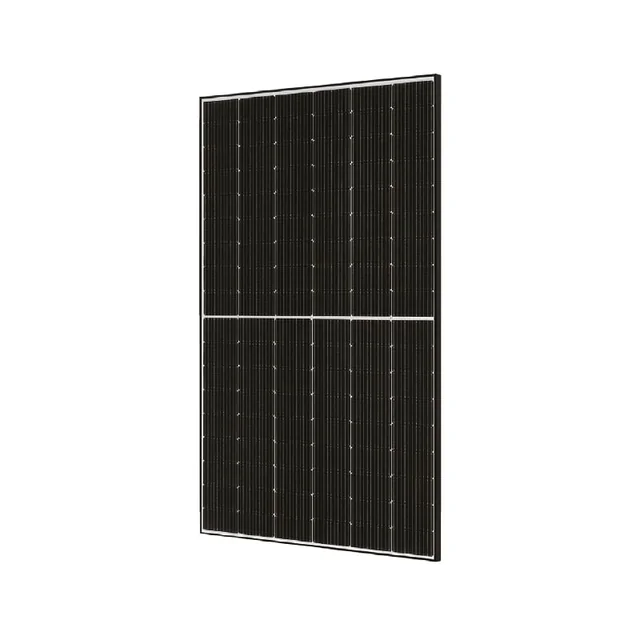 Panel fotovoltaico JA Solar 415 Wp eficiencia 21.3%, células medio cortadas conectadas sin huecos, marco negro