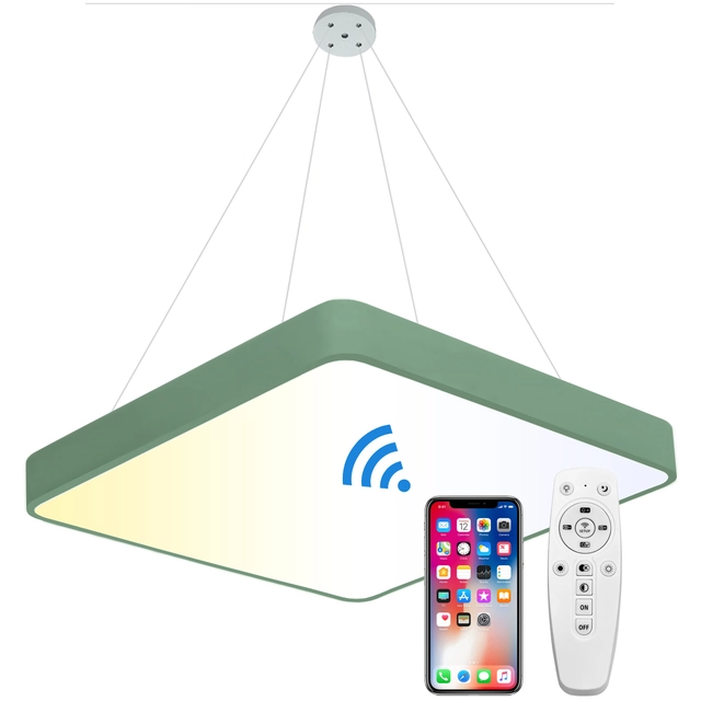 Panel LED verde colgante LEDsviti 600x600mm 48W CCT inteligente con controlador (13230)