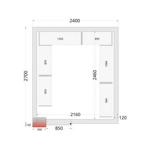 Panely pro chladírny 120 mm CR 240x270x220 WD