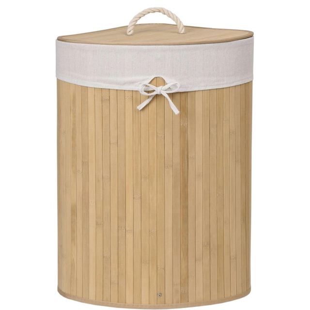 Panier à linge d'angle en bambou, 60L naturel