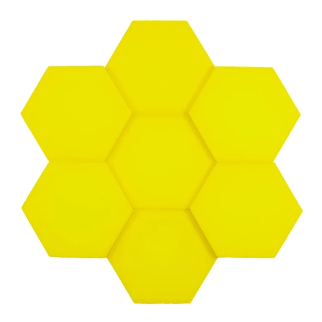 Panou de izolare fonică 3d WallMarket - 7 set piese, Panou decorativ acustic, Hexagon diverse culori