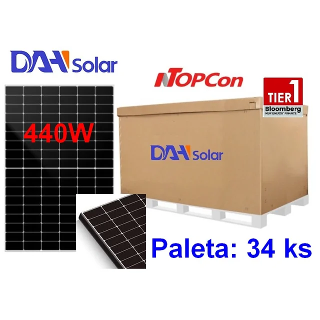 Panouri DAH Solar DHN-54X16/FS(BW)-440 W, ecran complet