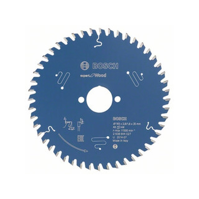 Pânză de ferăstrău circular Bosch 165 x 30 mm | numărul de dinți: 48 db | latime de taiere: 2,6 mm