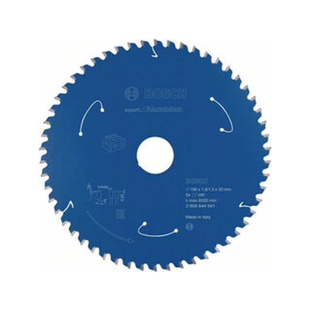 Pânză de ferăstrău circular Bosch 190 x 20 mm | numărul de dinți: 54 db | latime de taiere: 1,8 mm