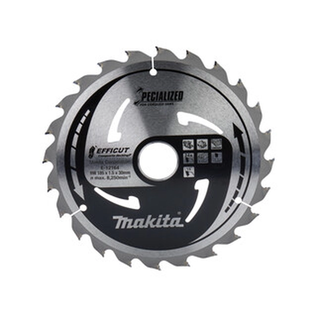 Pânză de ferăstrău circular Makita 185 x 30 mm | numărul de dinți: 24 db | latime de taiere: 1,5 mm