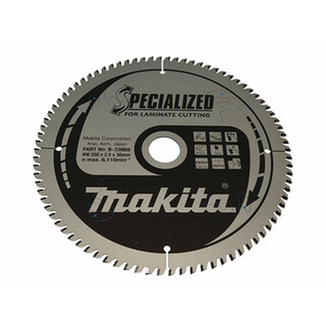 Pânză de ferăstrău circular Makita 250 x 30 mm | numărul de dinți: 84 db | latime de taiere: 2,5 mm