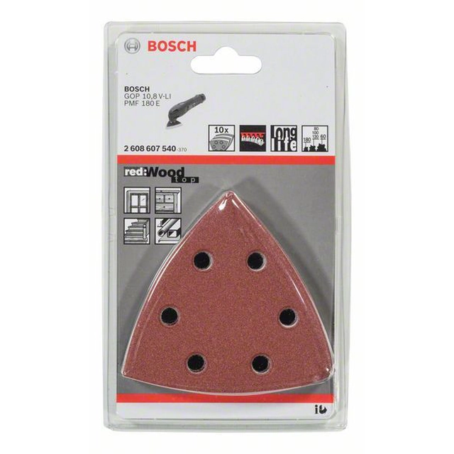 Papel de lija BOSCH C430, embalaje 10 piezas 93 mm-60- 80- 120- 180- 240