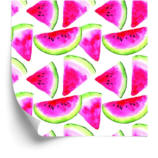 Papel de parede com frutas melancias para cozinha e sala de jantar