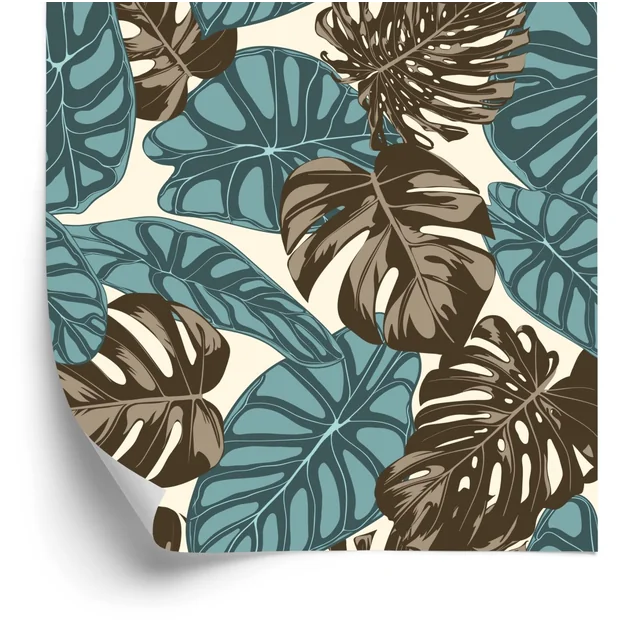 Papel de Parede Folhas Tropicais Aquarela