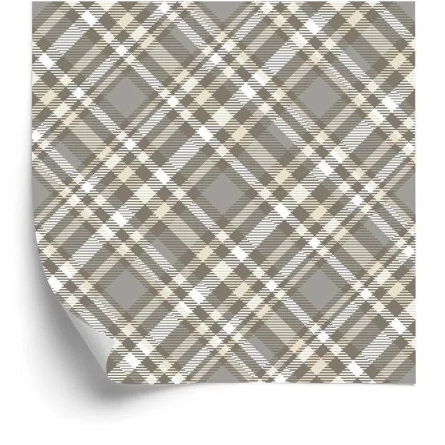 Papel de parede moderno com padrão tartan