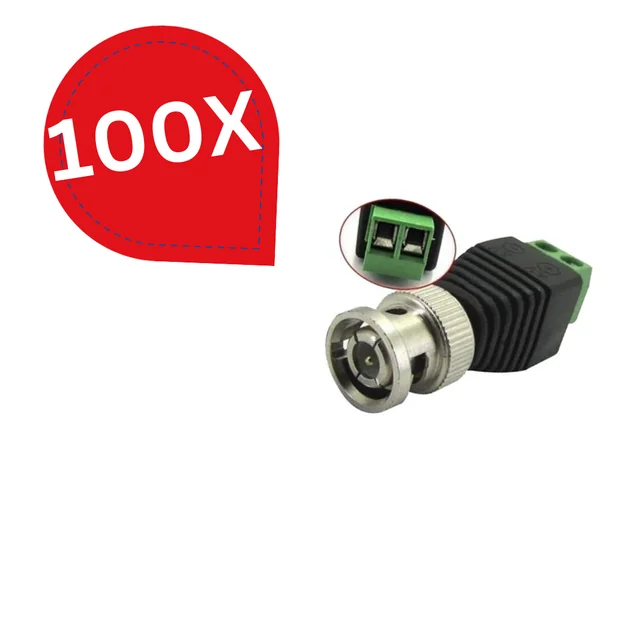 Paquete 100 piezas conector BNC para UTP