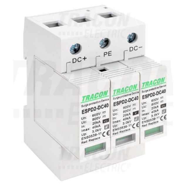 pára-raios DC T2 inserções substituíveis ESPD2-DC40-1000