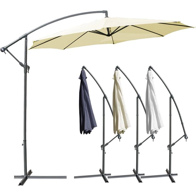 Parapluie pliant MIADOMODO avec poignée,300 cm, beige