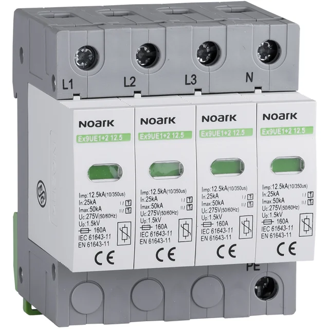 Parasurtenseur CA Noark 103342 Ex9UE1+2 275V 4P 3F 12.5 T1+T2 Classe B+C