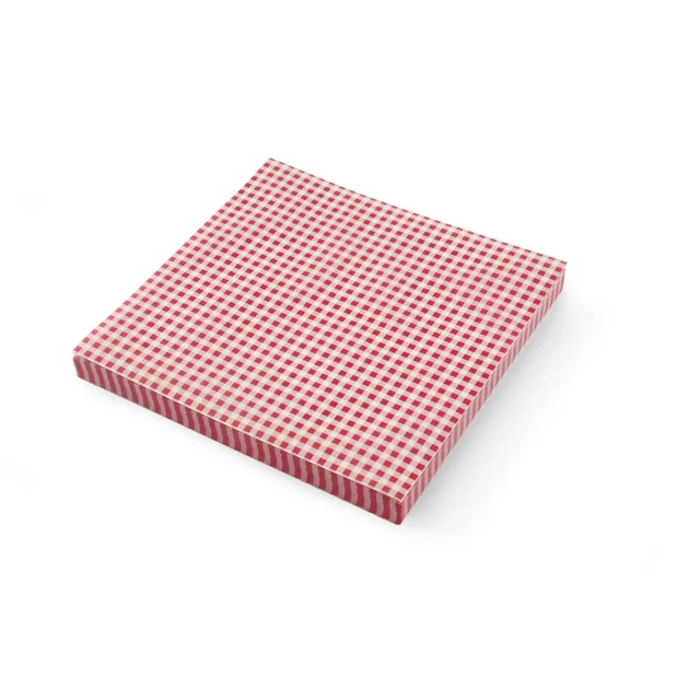 Parchment paper for French fries 30.6 x 30.5 cm, checkered