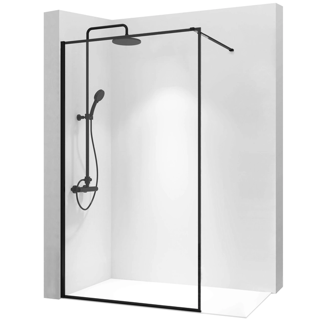 Paroi de douche Rea Bler 100 Noir Noir