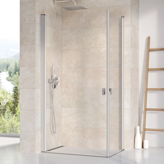 Paroi de douche rectangulaire Ravak Chrome, CRV1-90, verre satiné+transparent