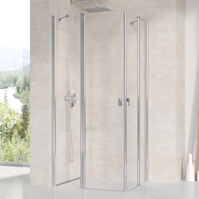 Paroi de douche rectangulaire Ravak Chrome, CRV2-100, verre brillant+transparent