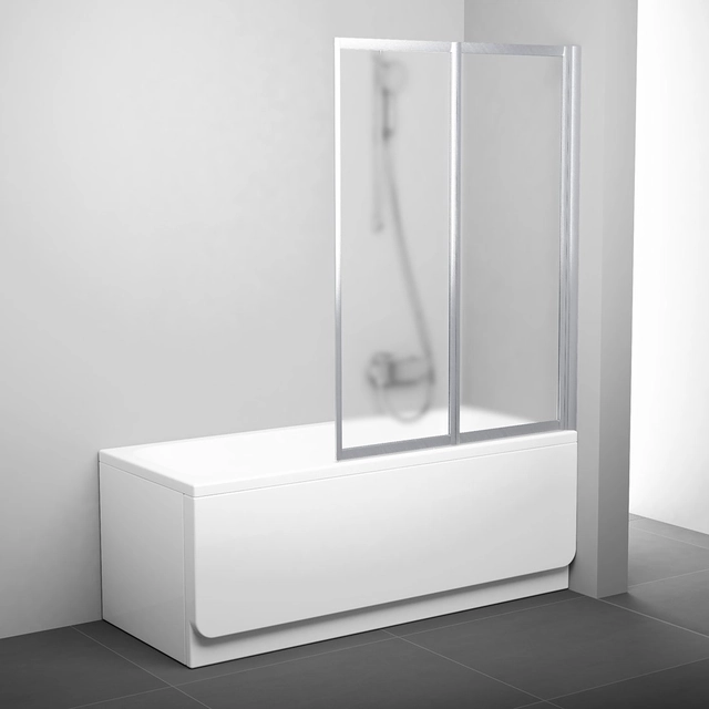 Paroi de salle de bain pliante Ravak, VS2 105, satin+verre Raisin