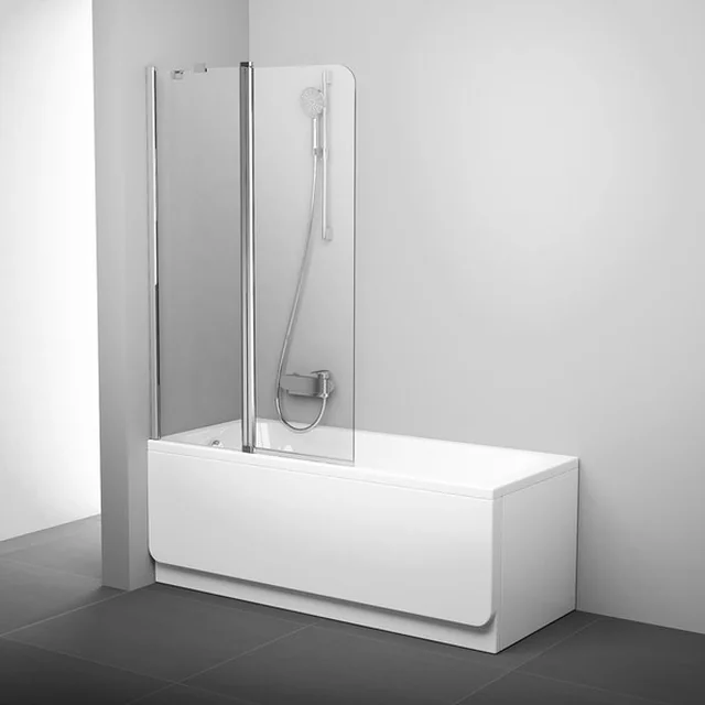 Paroi salle de bain Ravak Chrome CVS2 100, gauche, profil brillant