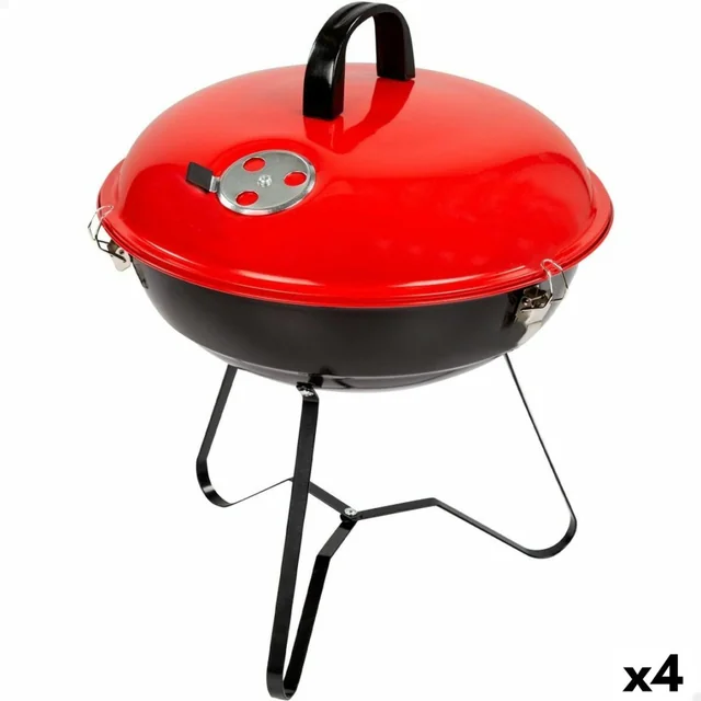 Parrilla portátil Aktive de metal, esmaltada, Ø 36 cm 36 x 44 x 36 cm (4 Pcs) Rojo