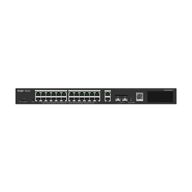 Pārslēgt 24 PoE portus, 2 GE portus, 2 SFP portus, Gigabit, mākoņa pārvaldība — Ruijie RG-ES228GS-P