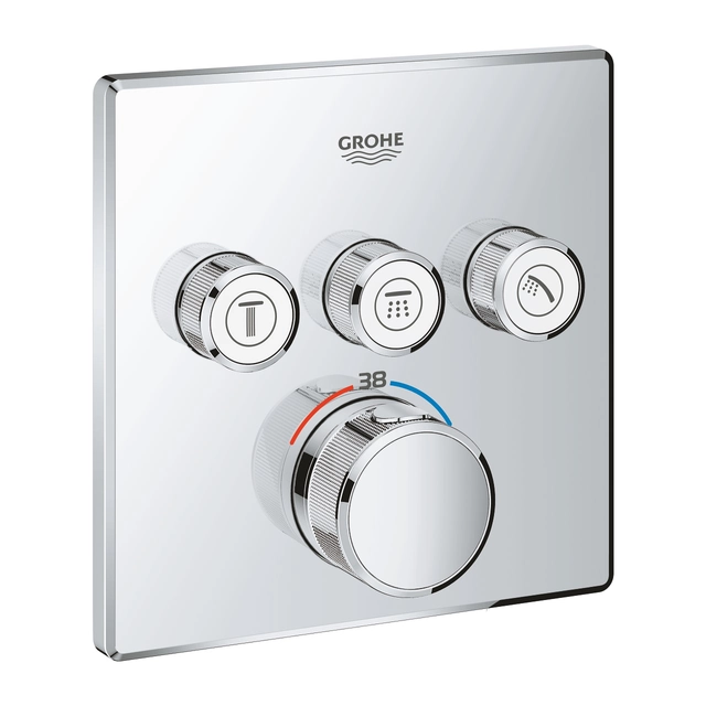 Parte superior para torneira de chuveiro Grohe, quadrado SmartControl, controles 3