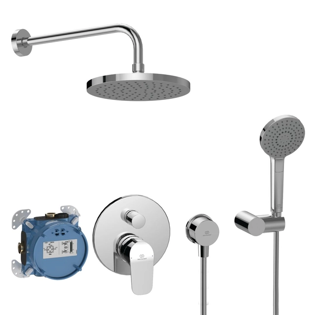 Paslēptais dušas komplekts Ideal Standard Ceraflex, ar apaļu Ø200 mm galviņu, hromēts