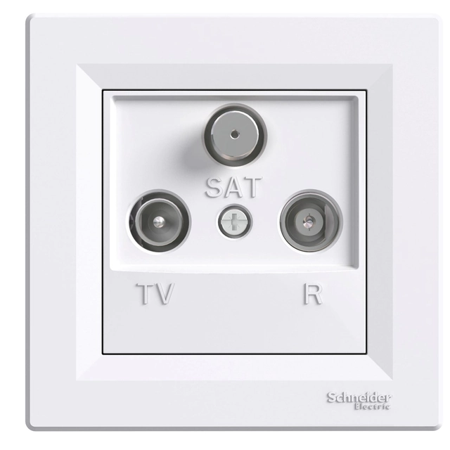 Pass-through RTV-SAT socket 4dB, white ASFORA