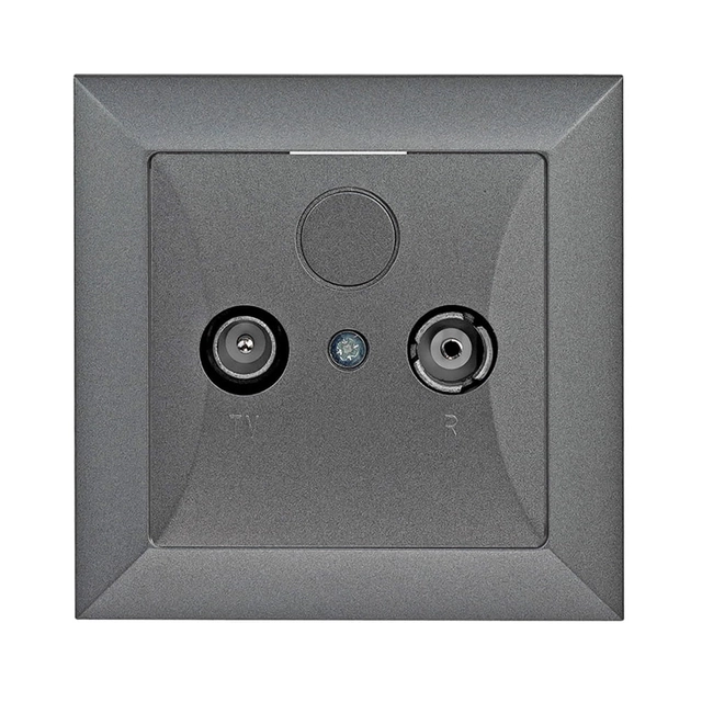 Pass-through "RTV" subscriber socket p / t bases. 9db, zam. 12.15db, with a frame - graphite