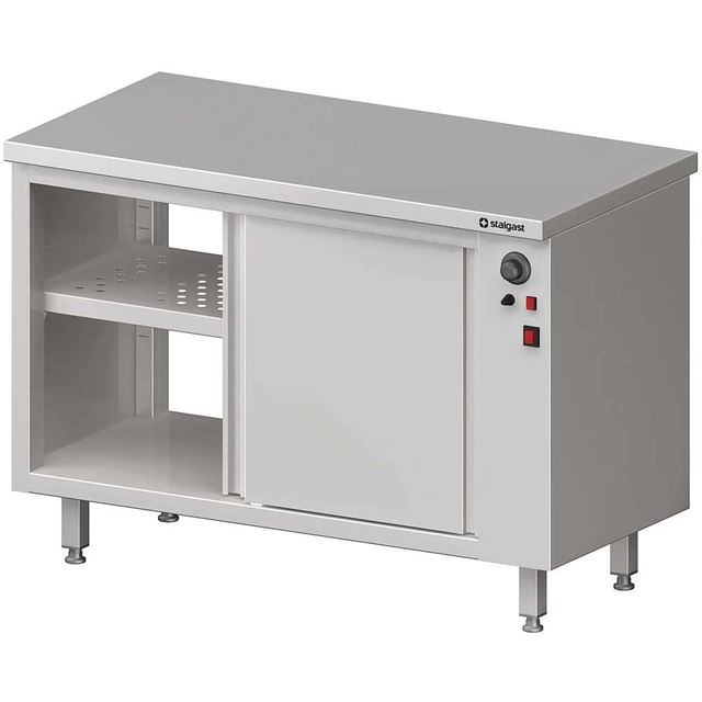 Pass-through table, with heating cabinet, sliding door 1100x700x850 mm