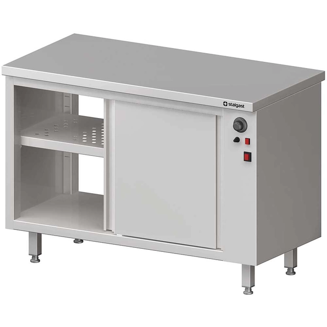 Pass-through table, with heating cabinet, sliding door 1400x600x850 mm