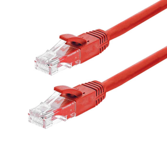 Patch kábel Gigabit UTP cat6, 1.0m, piros - ASYTECH- TSY-PC-UTP6-1M-R