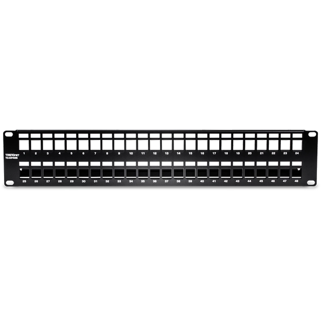 Patch Panel blindado 48 portas keystone em branco 2U - TRENDnet TC-KP48S