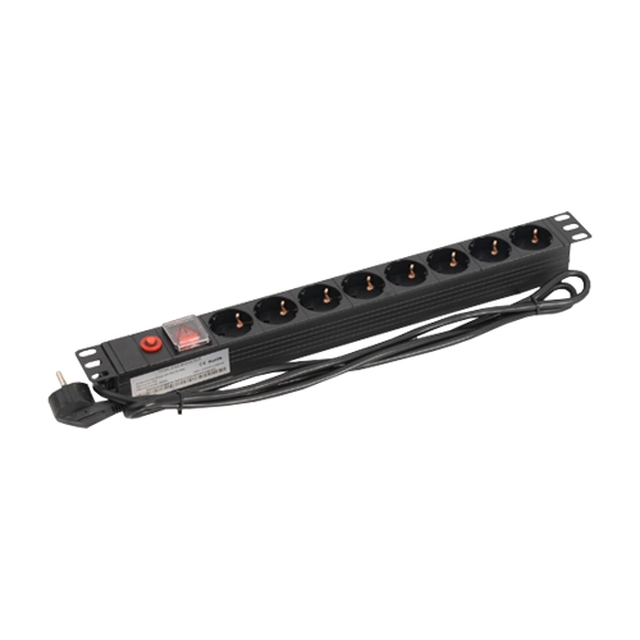 PDU 8 sockets Shuko'19'''1U'aluminiu met bescherming - ASYTECH Networking ASY-PDU-8