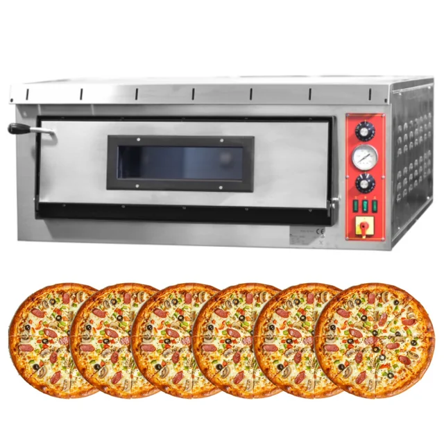 Peć za pizzu 1-poziomowy 400V 9kW komora 720x1080 6x Ø35 cm 165kg