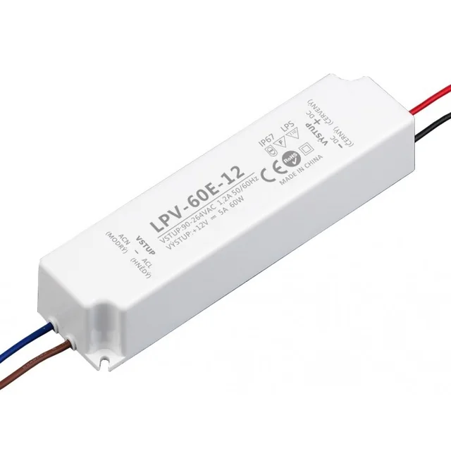 Πηγή LED T-LED 12V 60W - LPV-60E-12 Παραλλαγή: Πηγή LED 12V 60W - LPV-60E-12