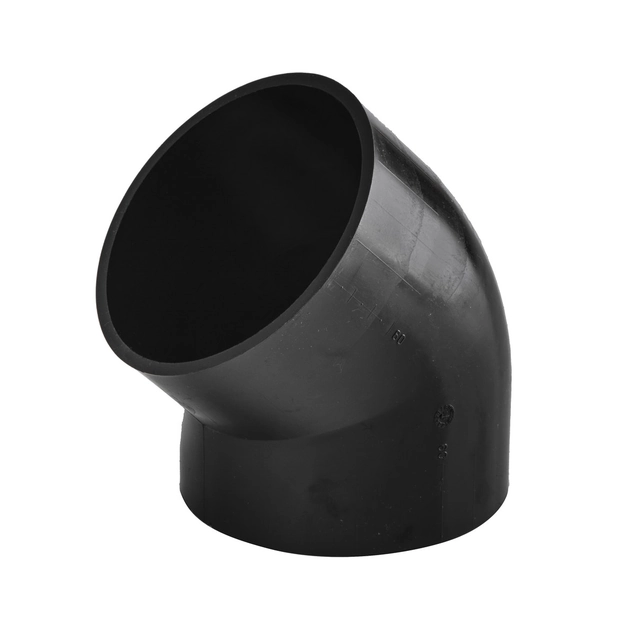 PEHD elbow 110/45 short S12.5, black, QS (Quick Stream)