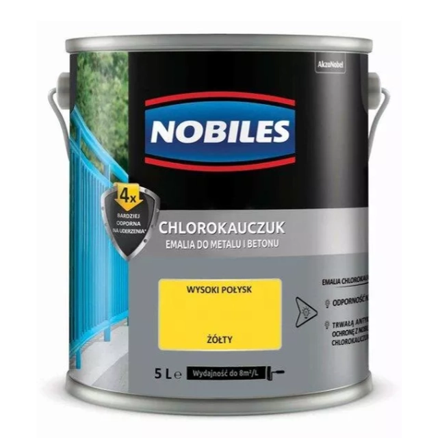 Peinture, émail Nobiles caoutchouc chloré 5L JAUNE