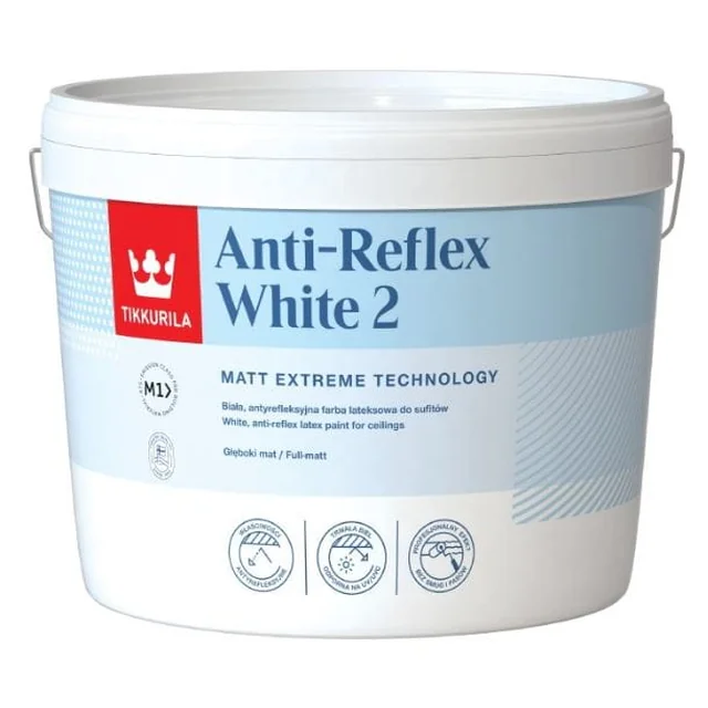 Peinture plafond Tikkurila Anti-Reflex Blanc 2 blanc antireflet 10 l